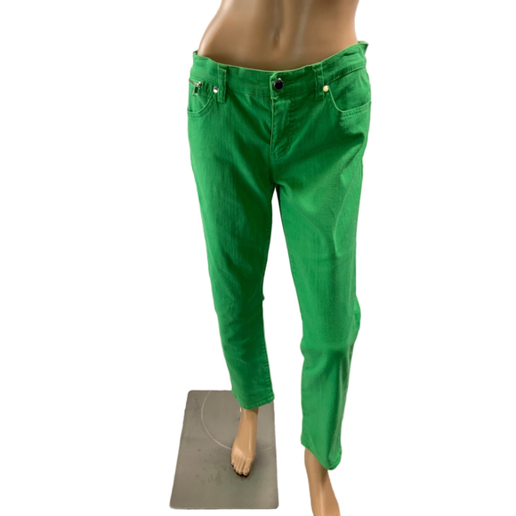 Women's Lauren Jeans Co. Ralph Lauren Green Denim Jeans Size 6 Preppy Academia - Picture 2 of 14